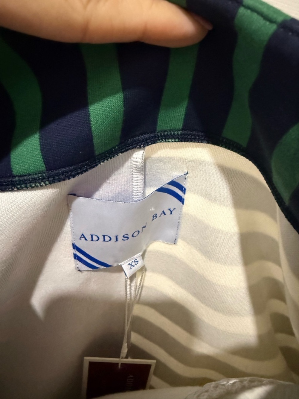 Addison Bay XS NWT Colorblock Striped Quarter Zip Pullover Preppy Sporty - Picture 3 of 4